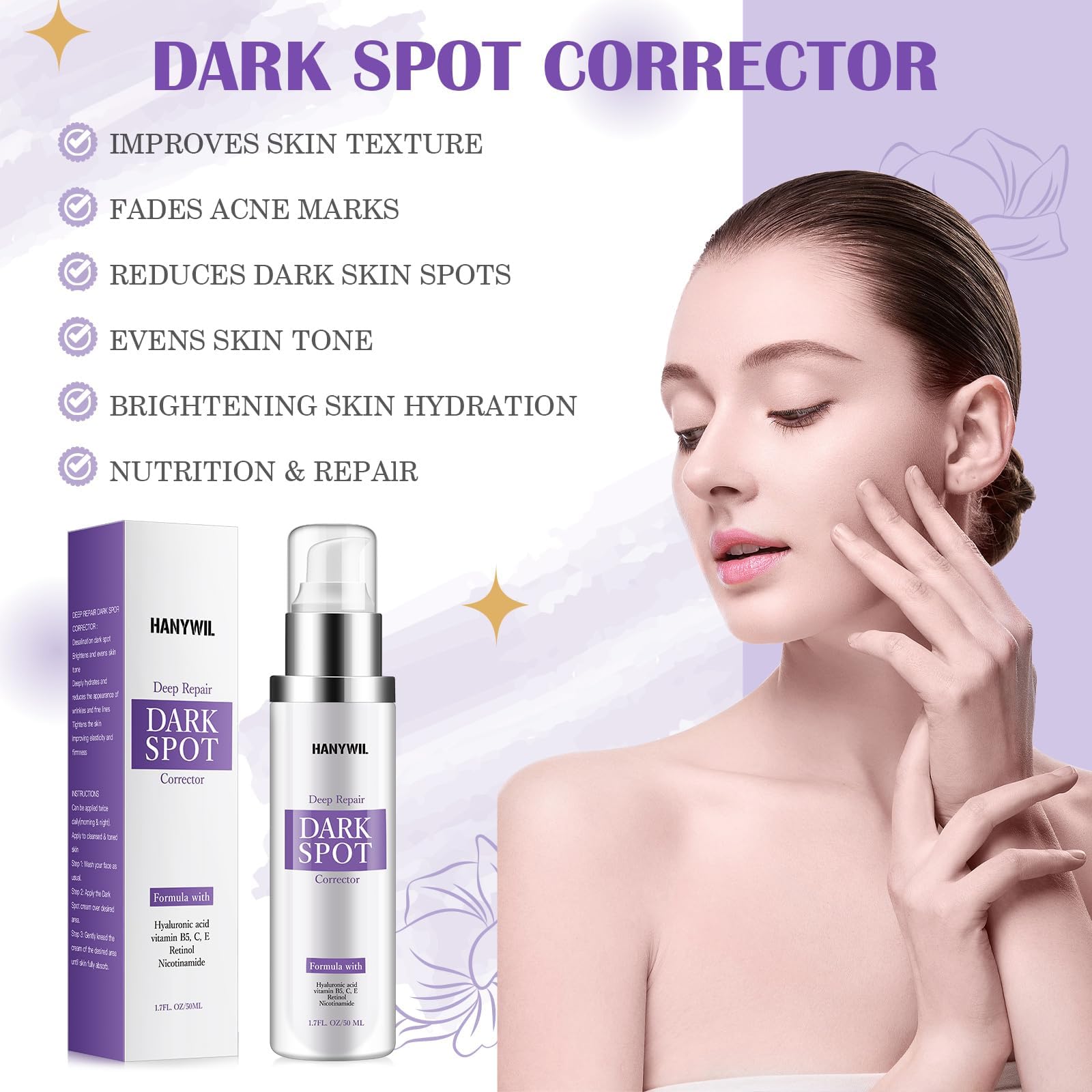 HANYWIL bottle in hand showing 1.7 fl oz size for months of use