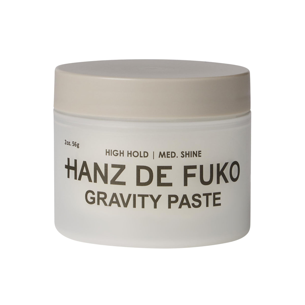 Hanz de Fuko front jar view showing sleek packaging and product name benefits