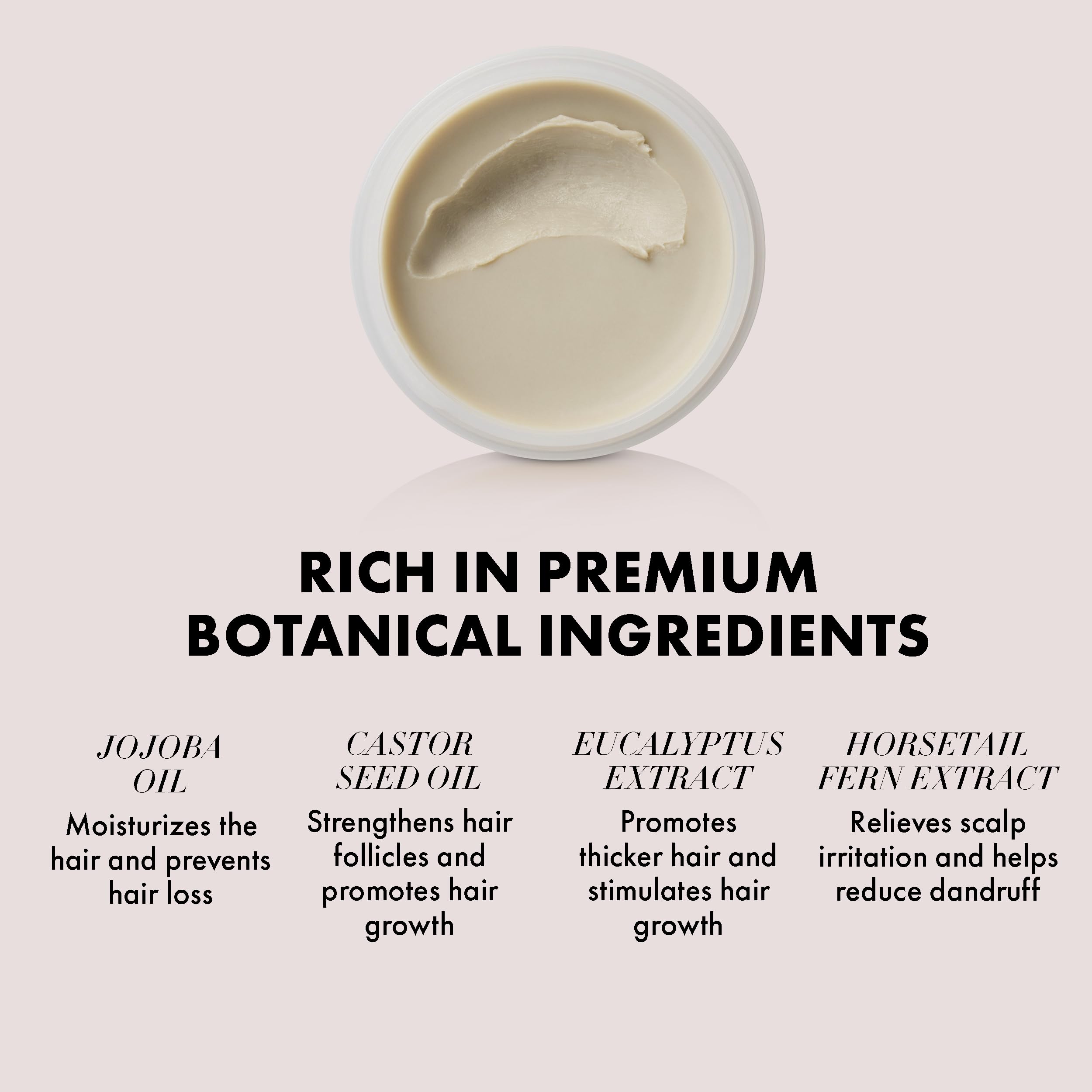 Hanz de Fuko ingredient display with botanicals for conditioning support
