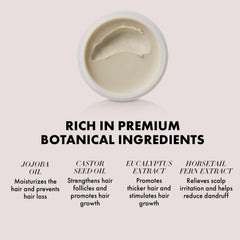 Hanz de Fuko ingredient display with botanicals for conditioning support