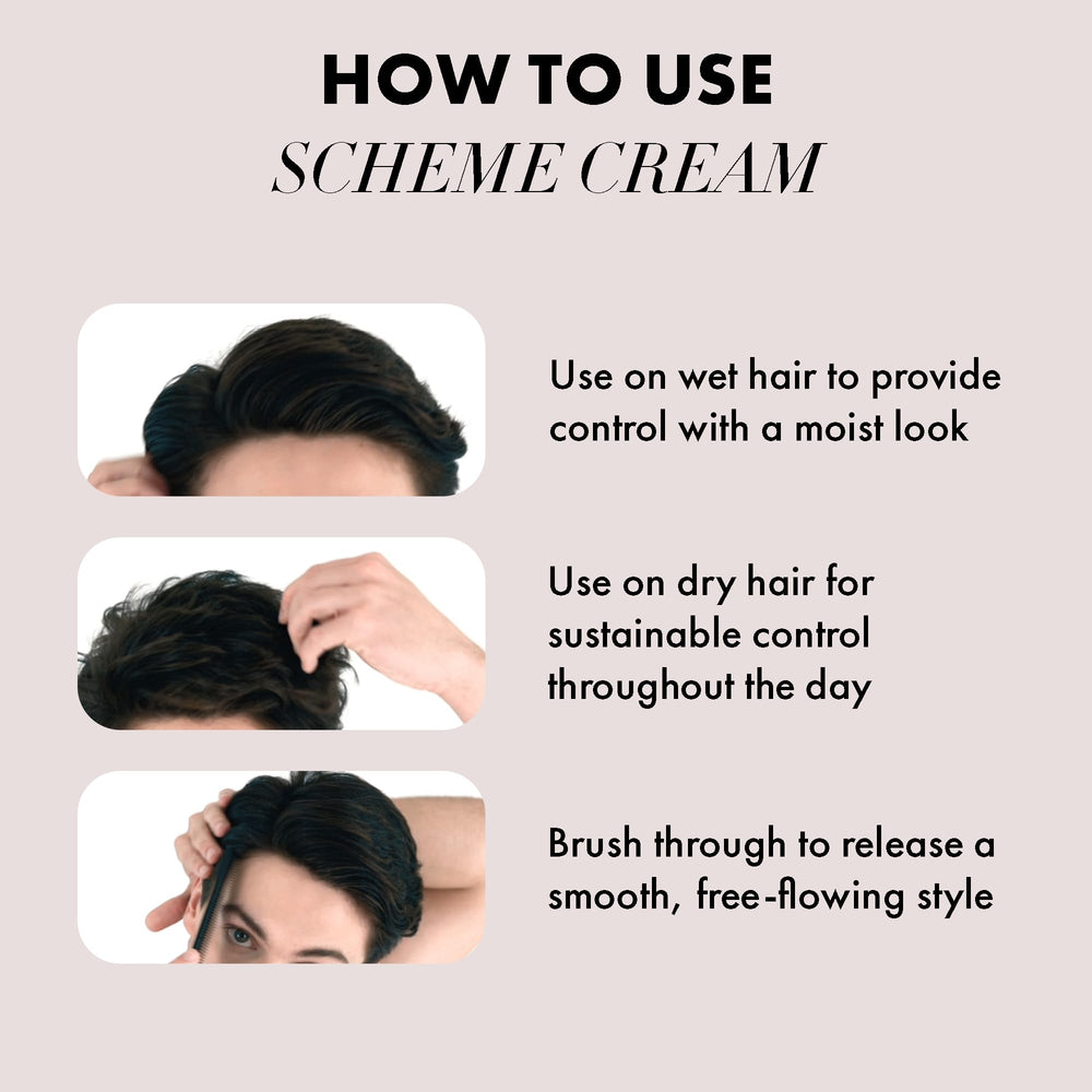 Hanz de Fuko finger-styling Scheme Cream into dry hair for flexible hold and textured finish