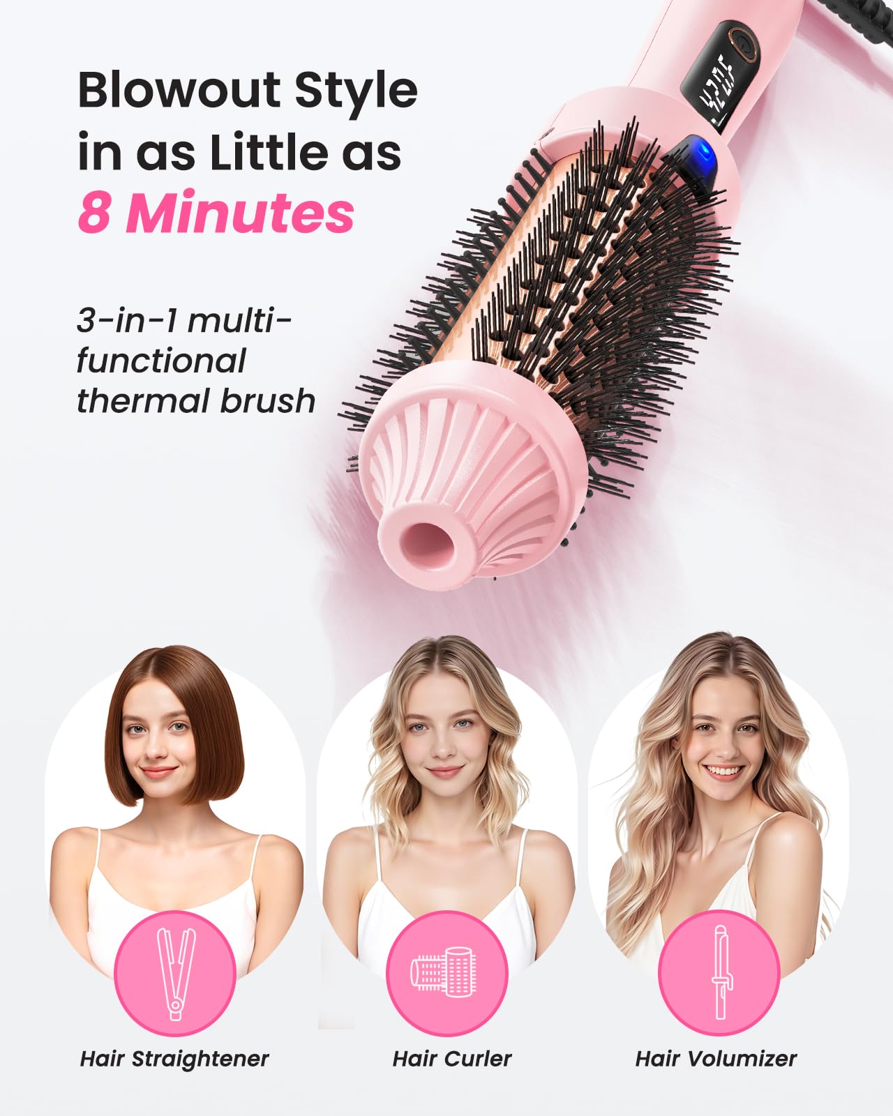 Haokoo rounded bristles detail for gentle grip and less pulling