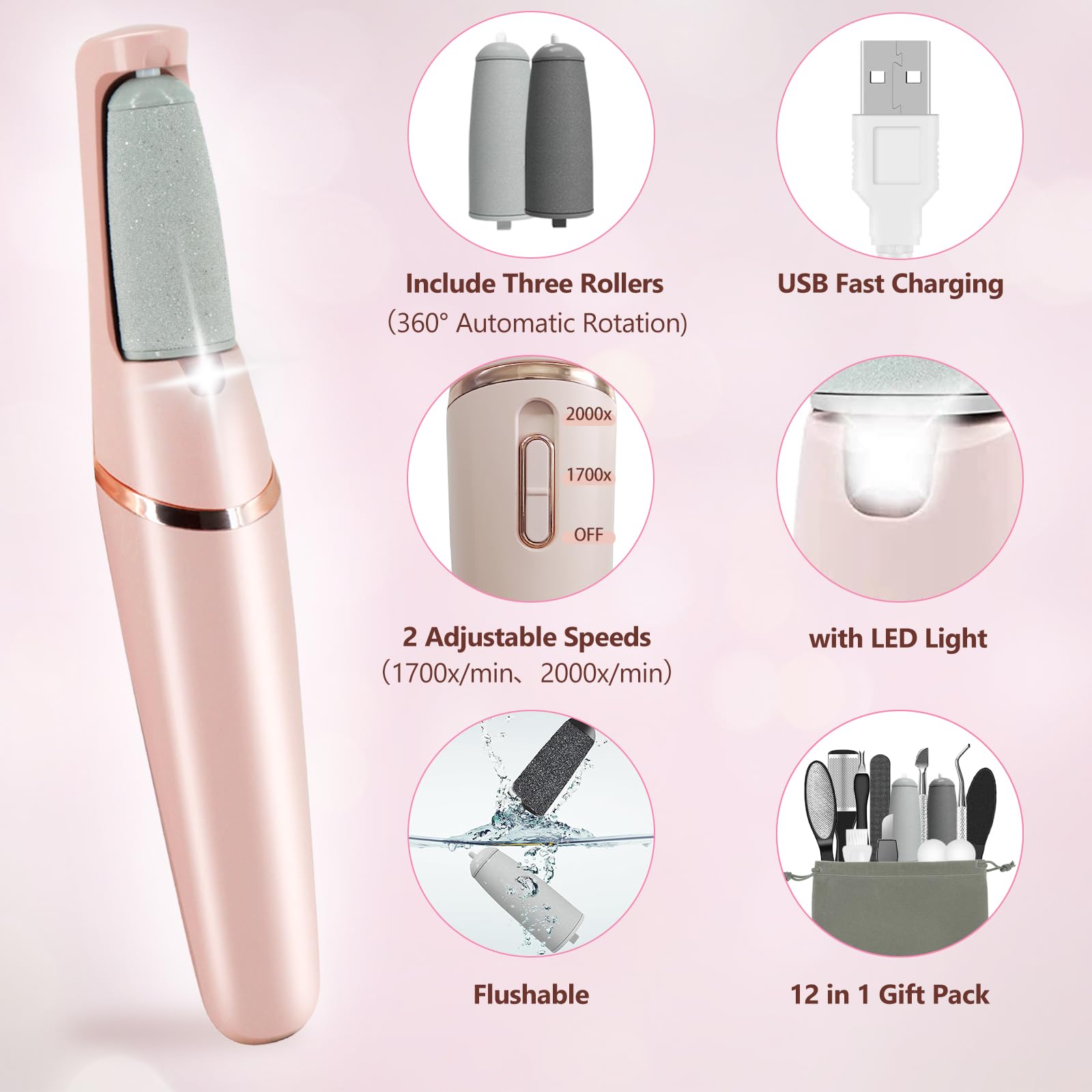 Haootadiy close-up of roller head texture for targeted exfoliation benefit