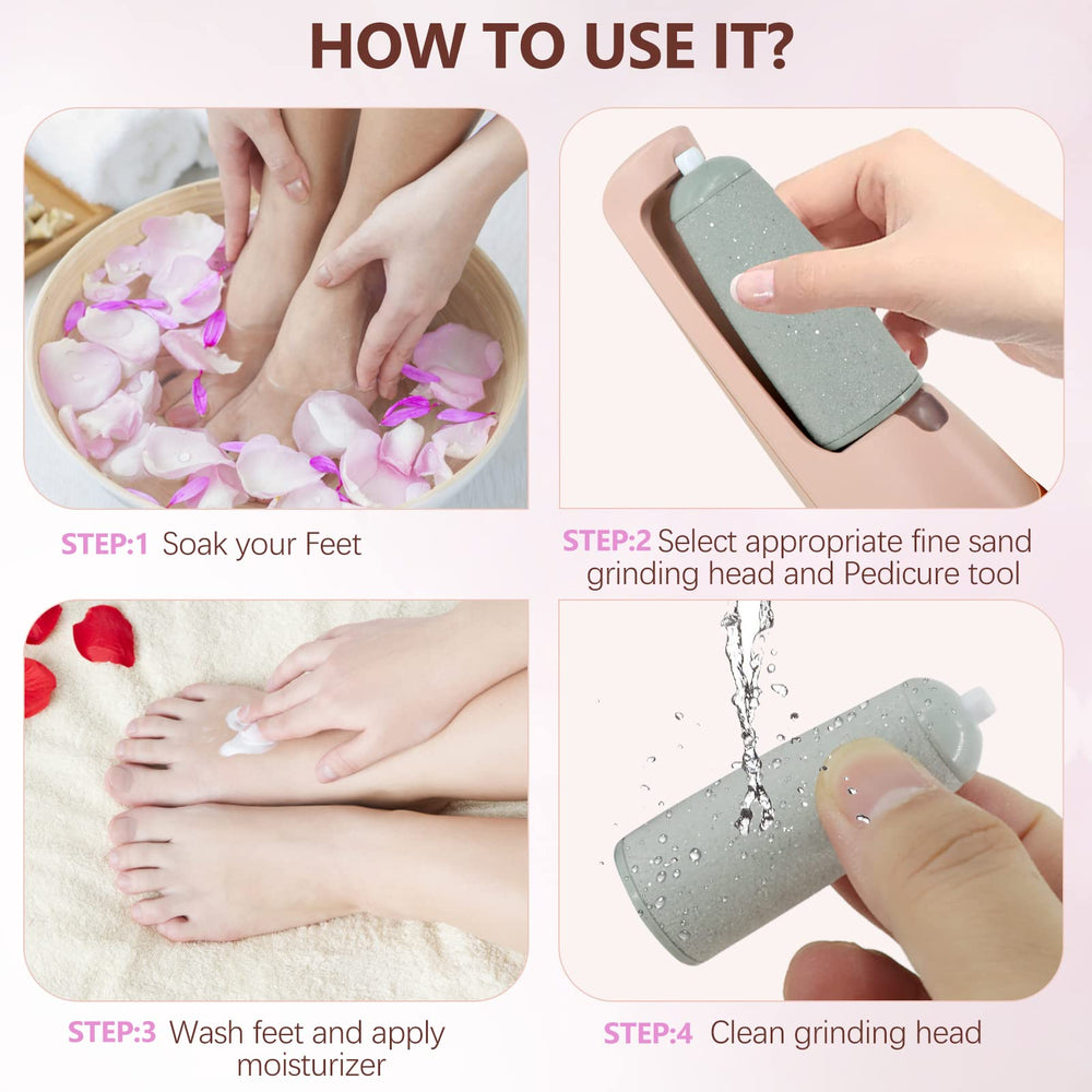 Haootadiy using on heel pedicure demo demonstrating safe at-home callus removal