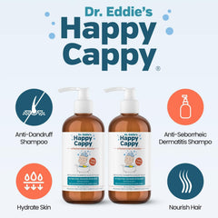 Happy Cappy pump dispenser closeup, easy one-handed use for caregivers