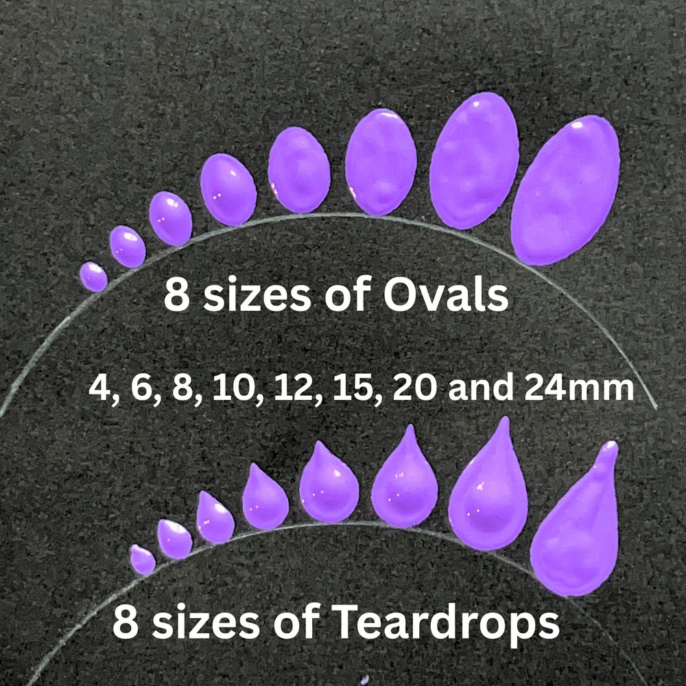 Happy Dotting Company detailed view of oval and teardrop tool ends for unique shapes