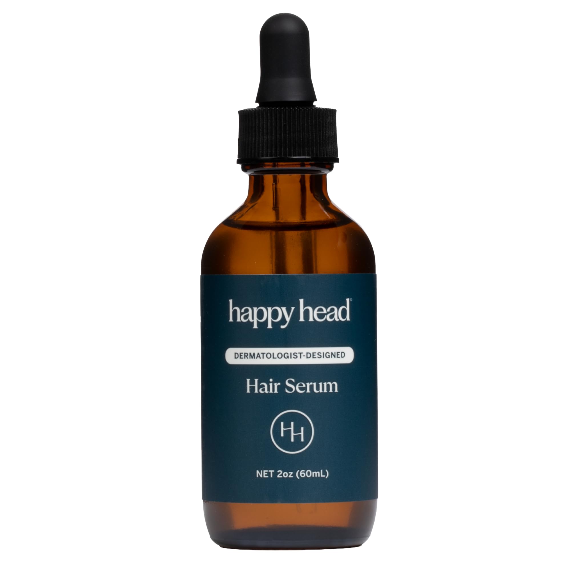 Happy Head front packaging showing bottle and dropper, clear instructions benefit