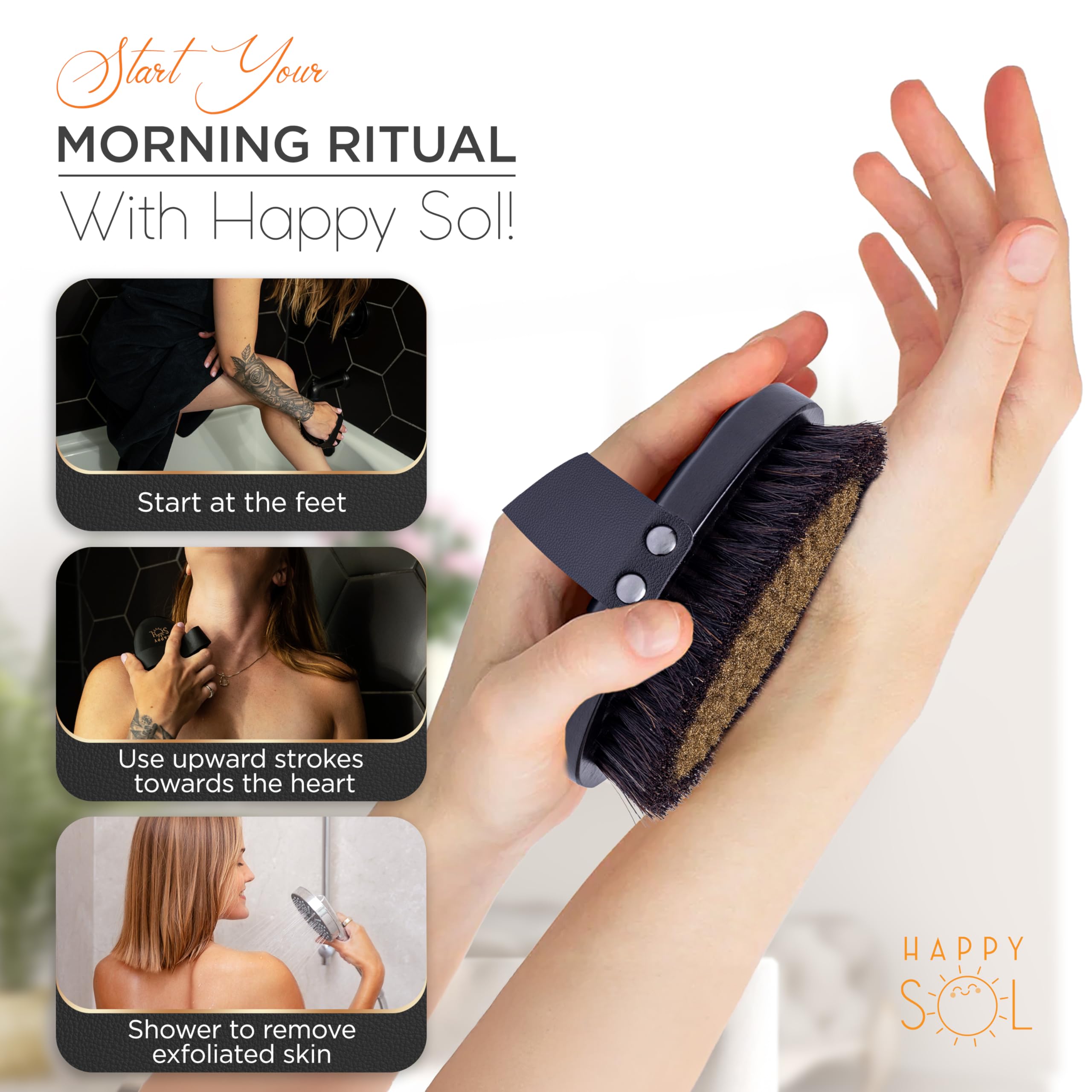 Happy Sol beechwood handle grain close-up highlighting durable natural wood for comfortable grip