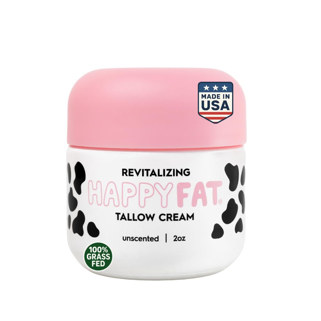 HappyFat jar front label showing product and unscented benefit