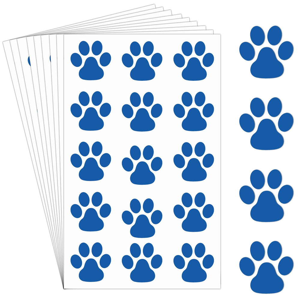Harloon front sheet display showing many blue paw tattoos, easy party supply