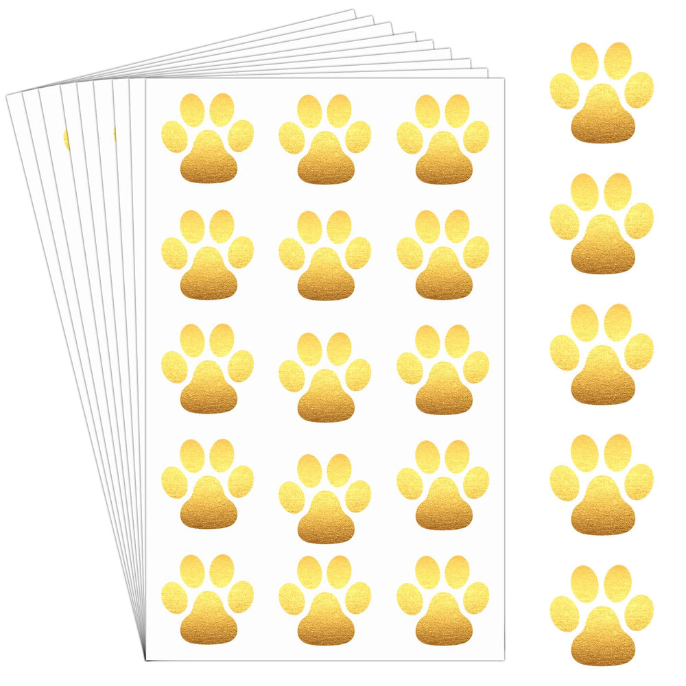 Harloon front sheet showing multiple gold paw tattoos, clear party-ready design