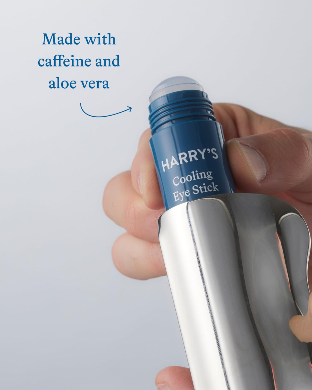 Harry's Facial Massage Tool used on cheek to promote lymphatic drainage