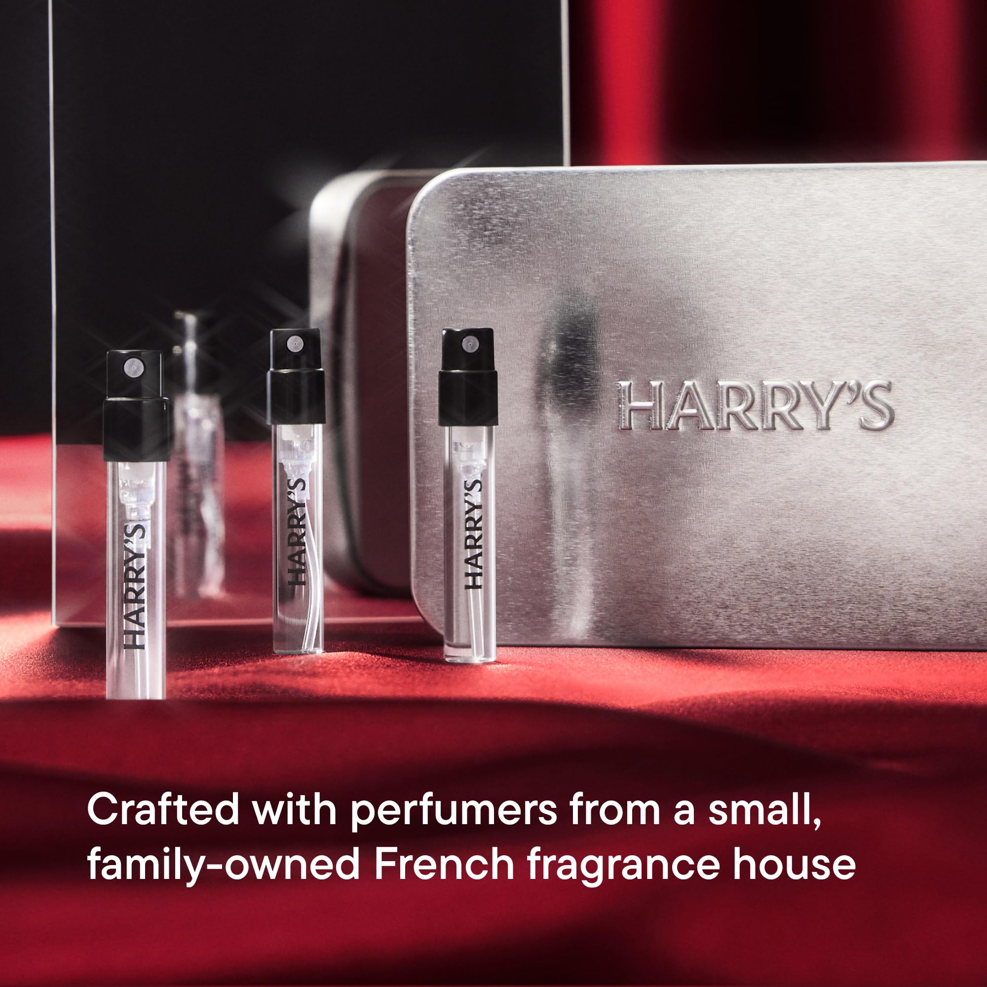 Harry's Moonrise sprayed on skin showing warm amber musk developing