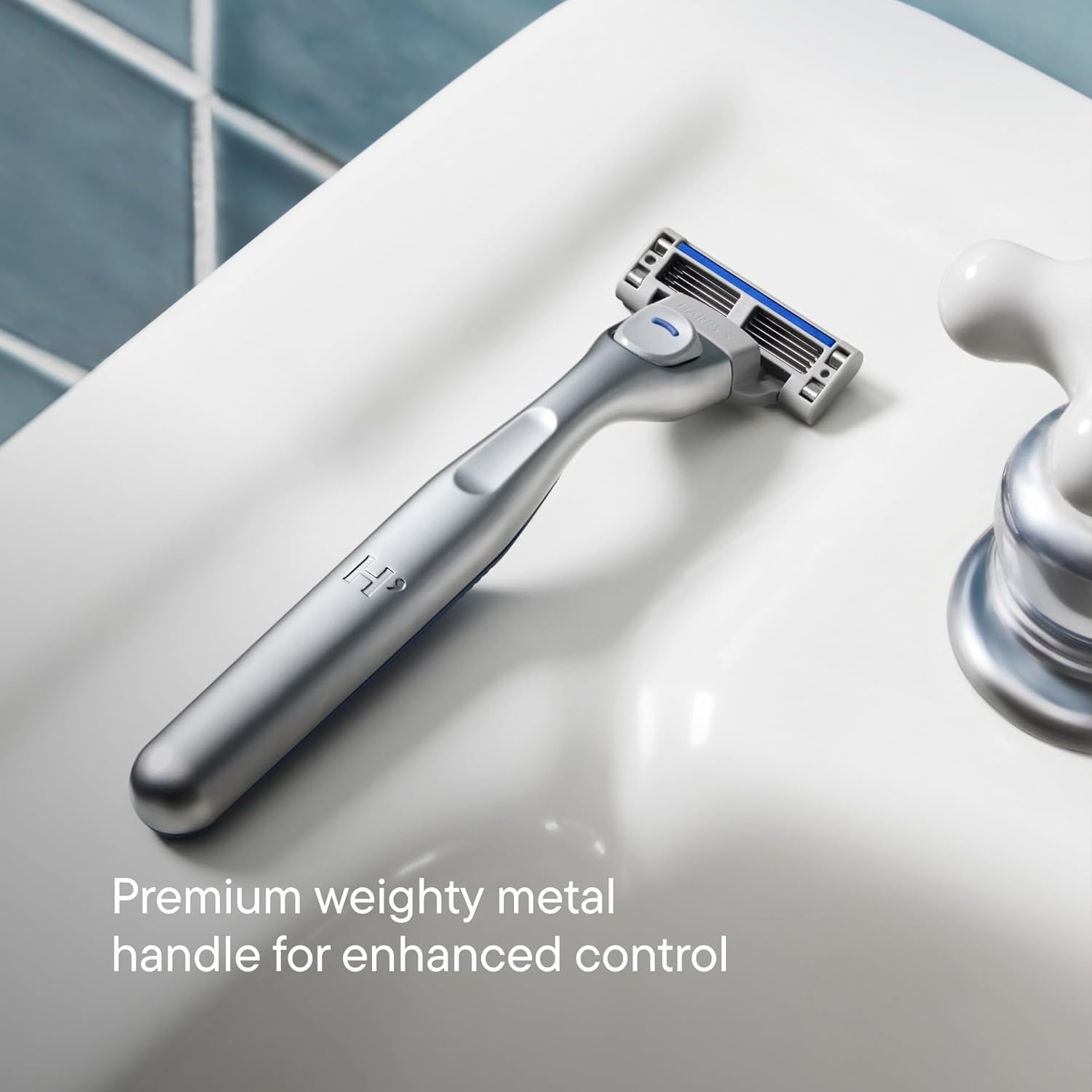 Harry's kit packaging flatlay showing included handle, cartridge, gel