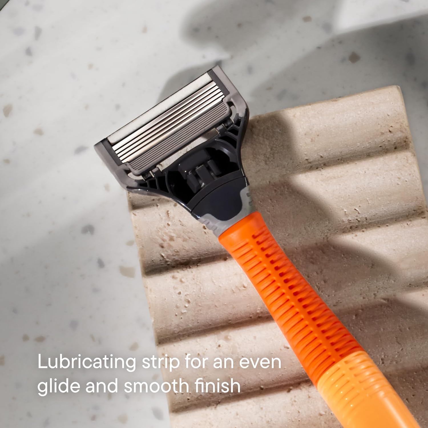 Harry's refill cartridge snapped onto an Original handle for secure compatibility