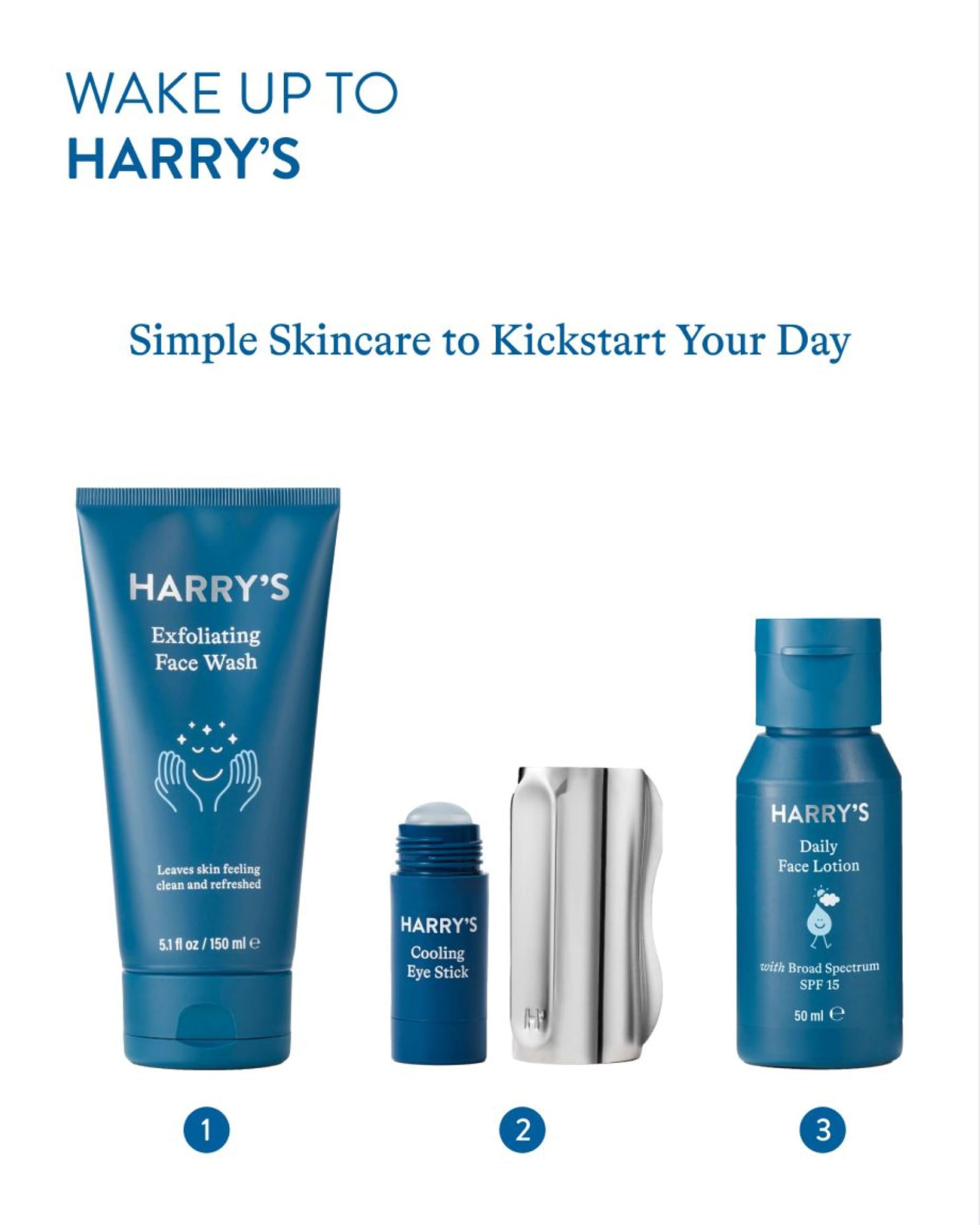 Harry's Cooling Eye Kit held in hand for size and portability reference