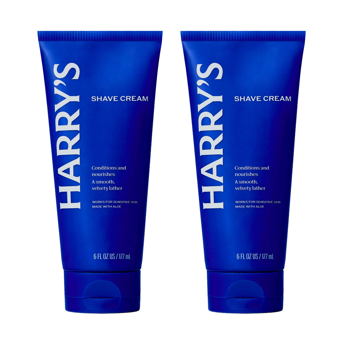 Harry's front packaging showing two 6 oz tubes for easy storage and value