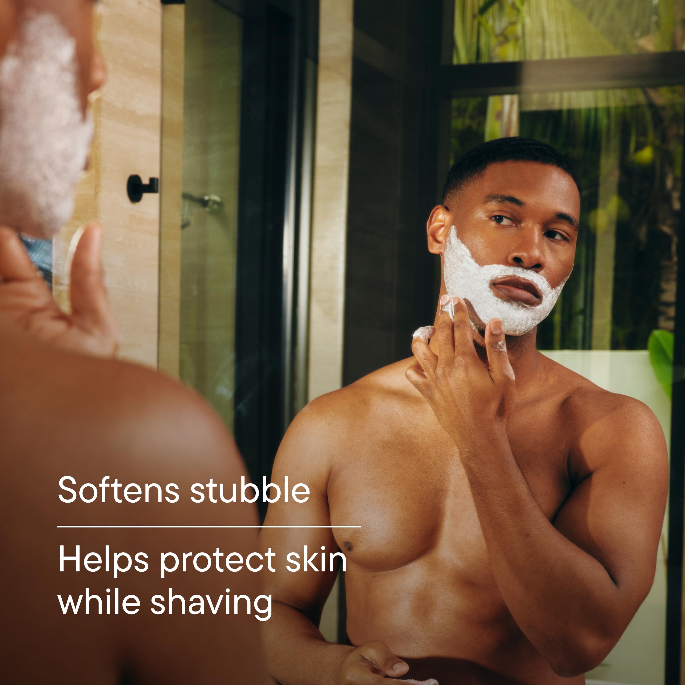 Harry's shave cream staged on bathroom vanity to suggest daily routine
