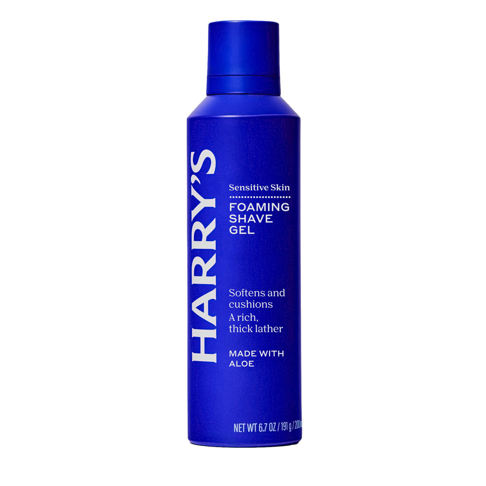 Harry's aloe leaf next to can conveying natural soothing ingredient benefit
