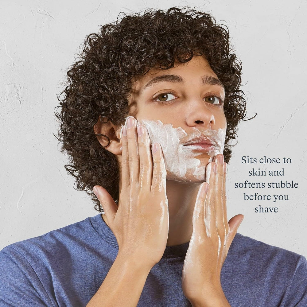 Bathroom countertop scene with Harry's cream and razor, creating an easy morning routine