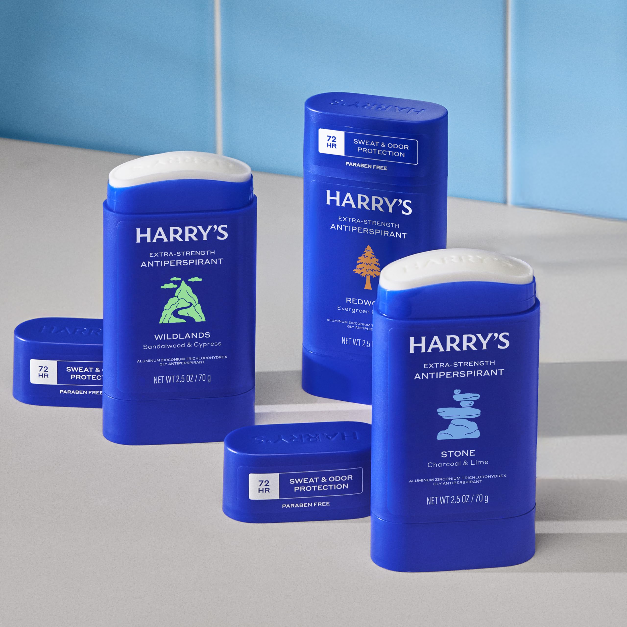 Harry's Stone scent stick in hand showing portable, fast use