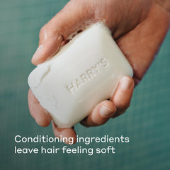 Harry's side label with ingredient list emphasizing plant-based oils and clean formula