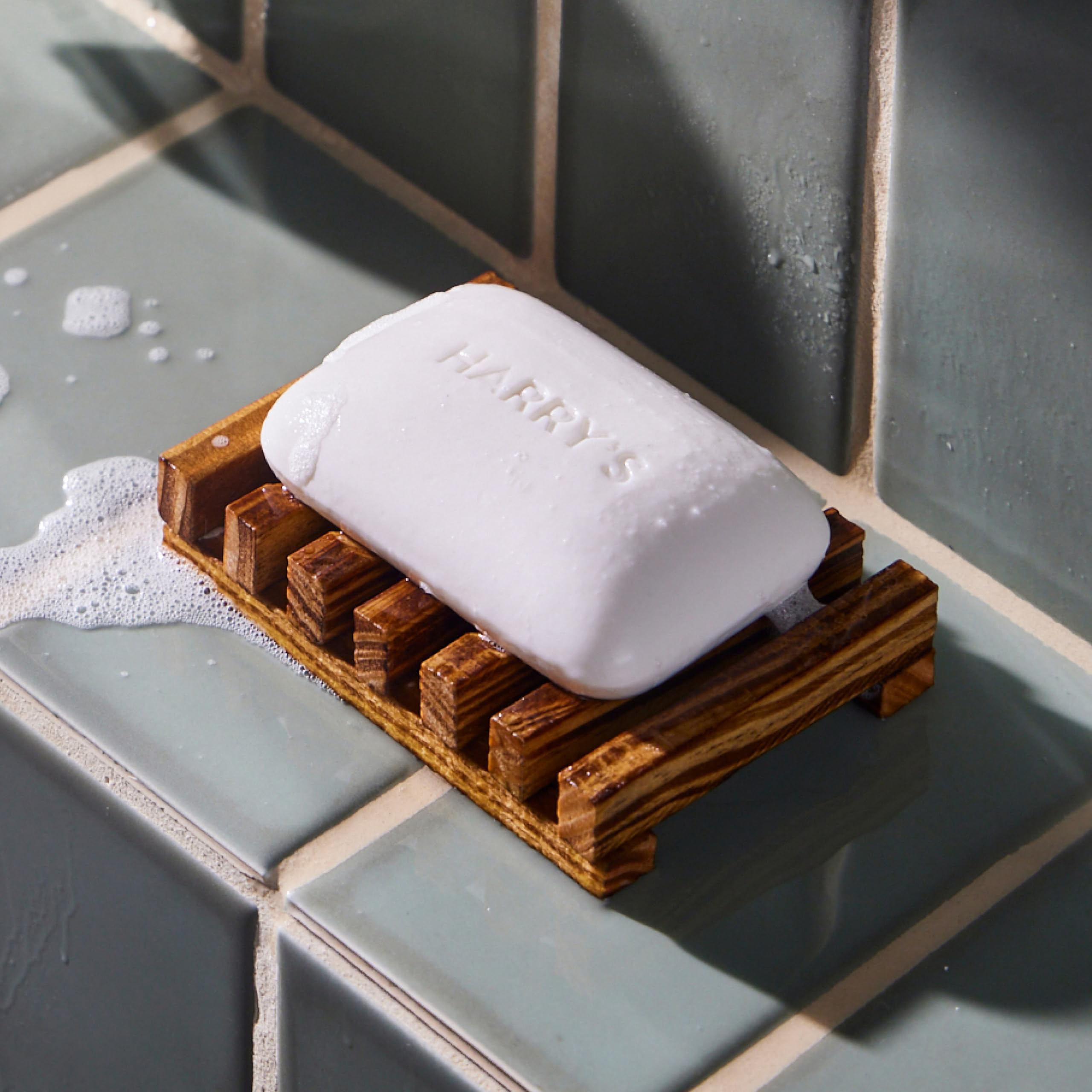 Harry's stacked Stone bars displaying scent name and solid, long-lasting form