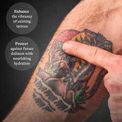 Harry's Tattoo Frost tube next to a coin showing compact size and travel convenience