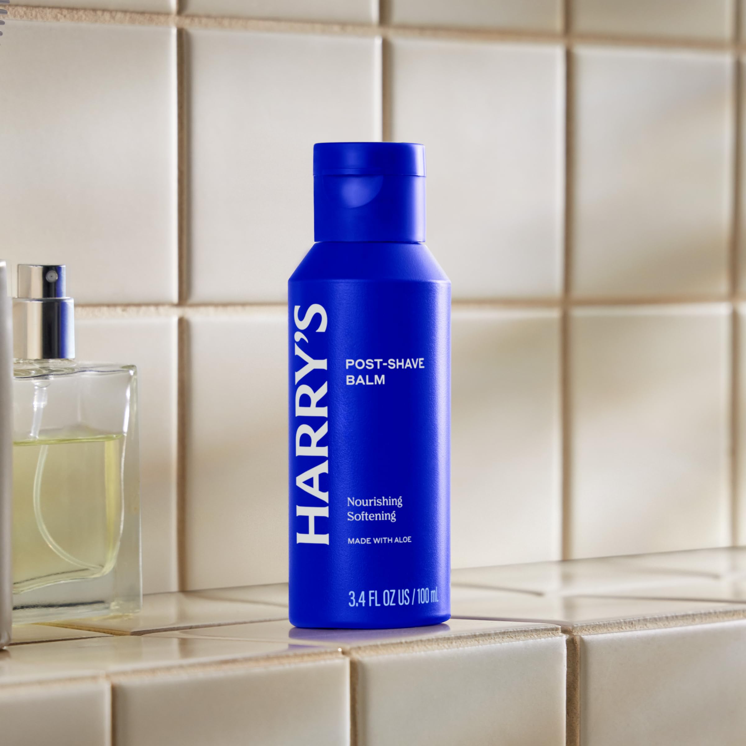 Harry's balm texture on fingertip, demonstrates quick-absorbing, non-greasy feel