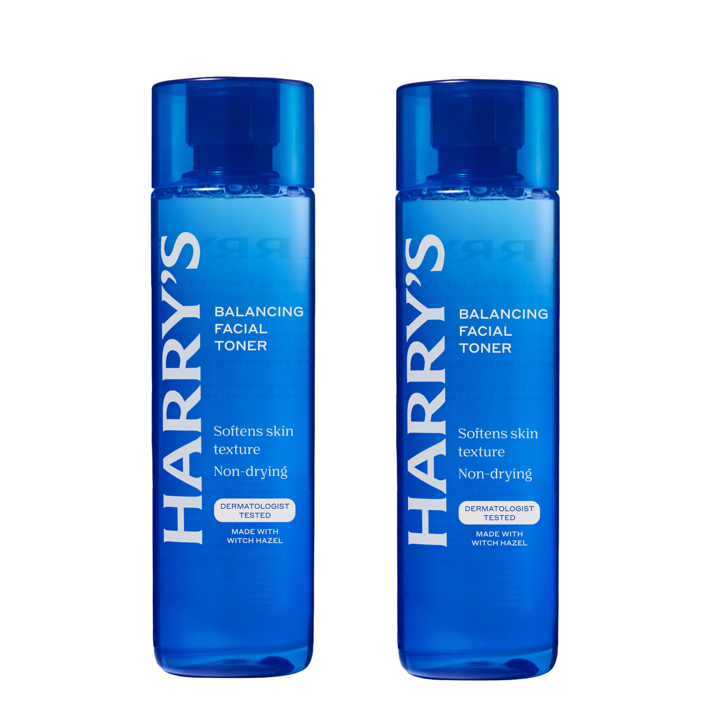 Harry's front packaging showing two bottles and clear product benefit
