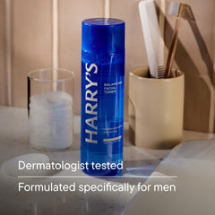 Harry's toner in hand during application for easy daily use