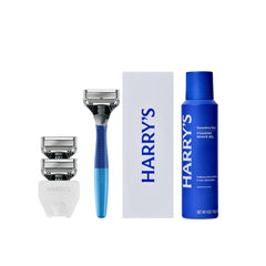 Harry's Truman handle front view showing ergonomic grip and stability benefit