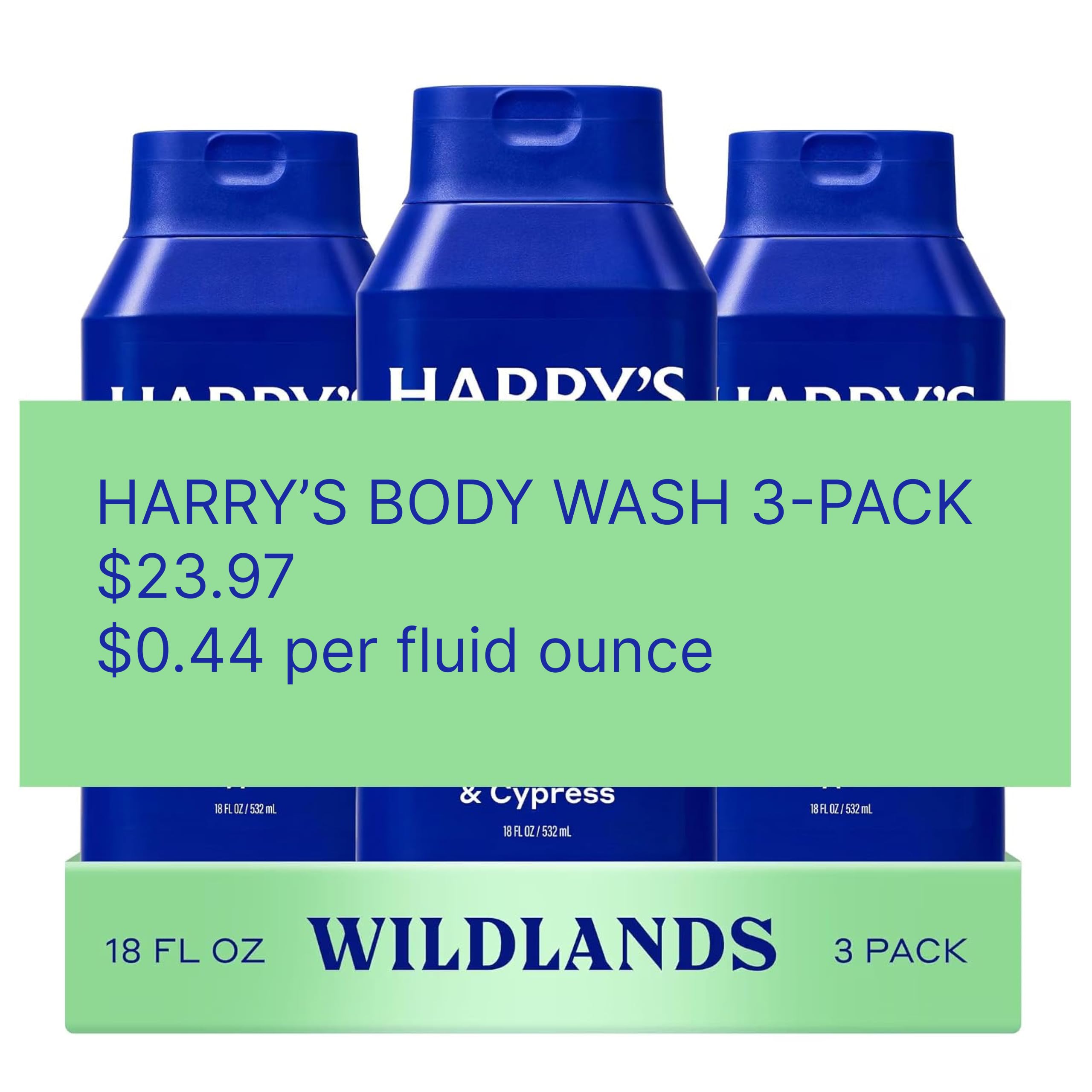 Harry's front packaging showing bottle and Wildlands label for confident selection