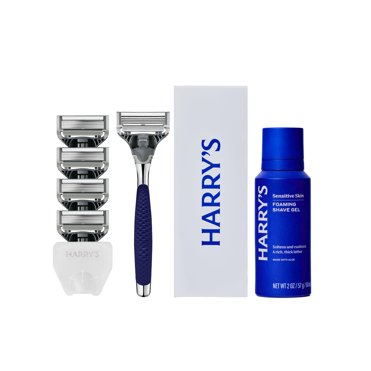 Harry's Winston handle front view showing ergonomic grip and steady control