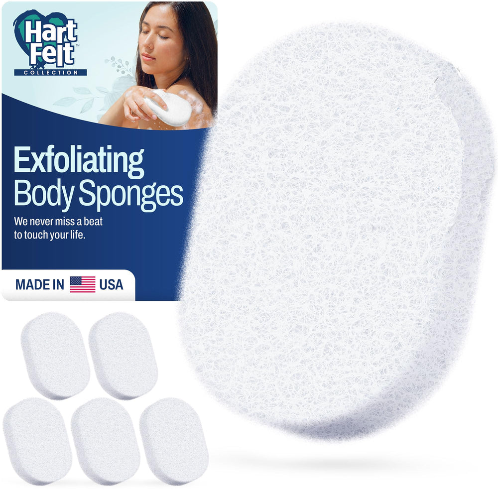HartFelt front view pack of six sponges showing oval shapes and packaging benefits