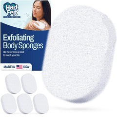 HartFelt front view pack of six sponges showing oval shapes and packaging benefits