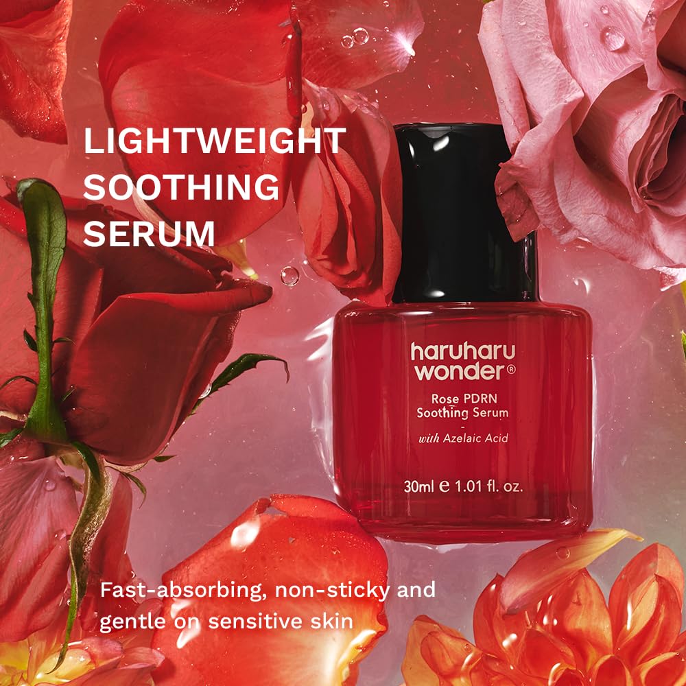 HARUHARU bottle staged with rose accents emphasizing plant-derived antioxidants