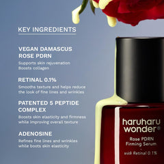 HARUHARU serum droplets on skin showing smoothing benefit and lightweight finish