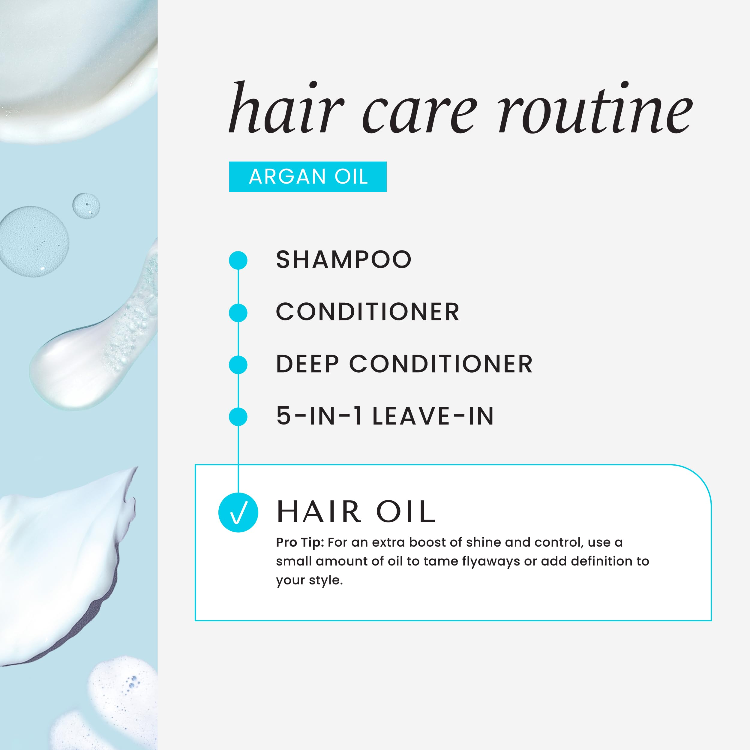 HASK smoothing ends on dry hair to reduce frizz and add shine