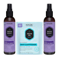 HASK front packaging showing duo kit and travel-friendly benefits