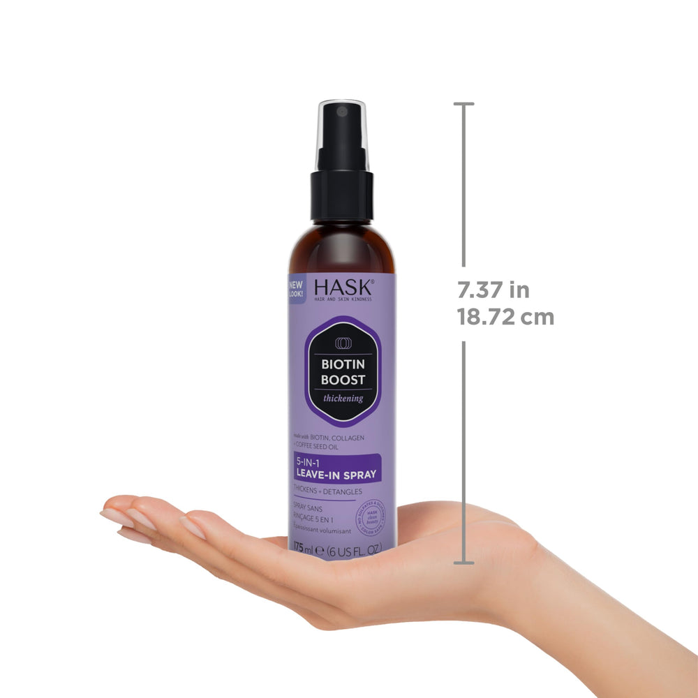 HASK before and after hair image showing reduced frizz and shine