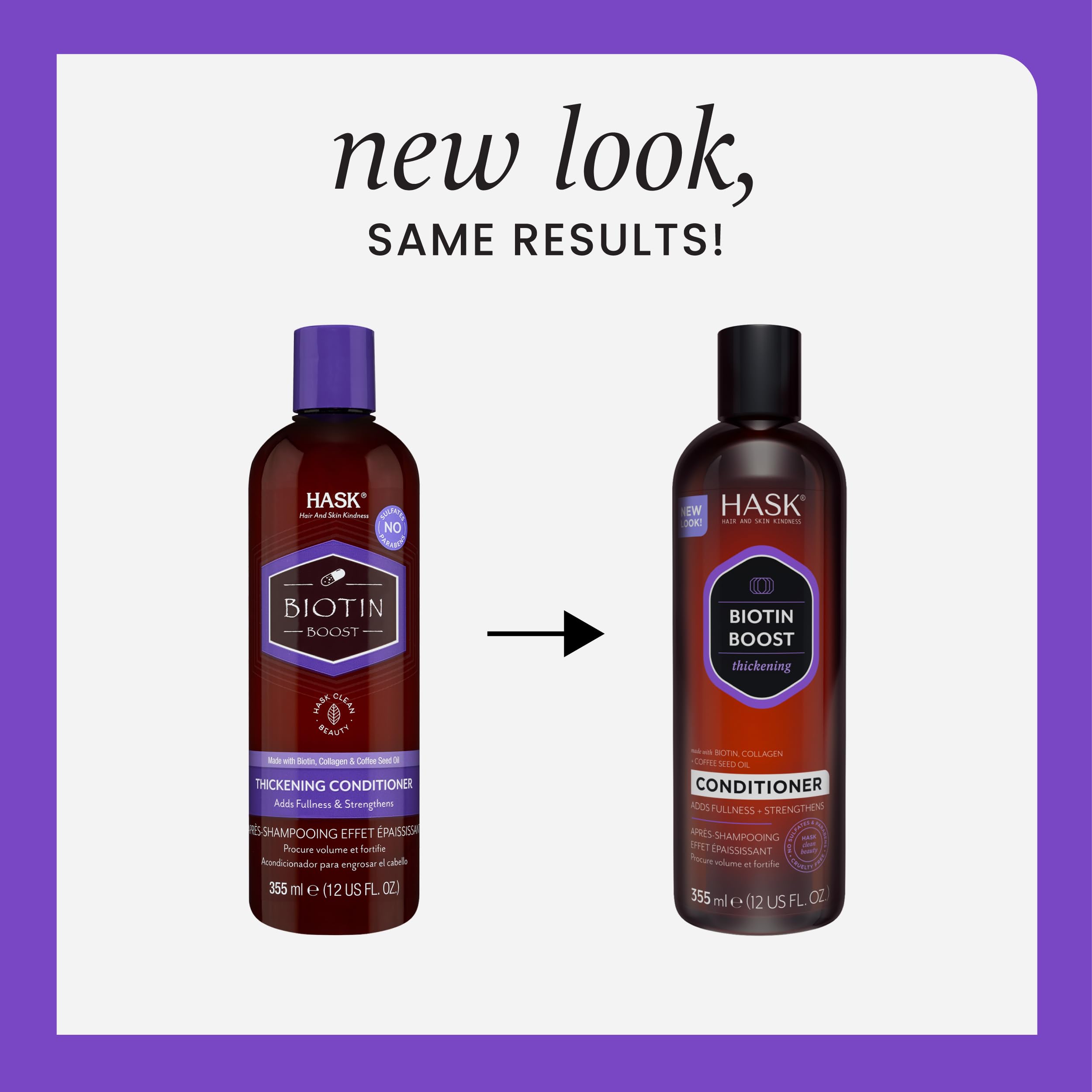 HASK bottles side by side highlighting the two-step thickening set