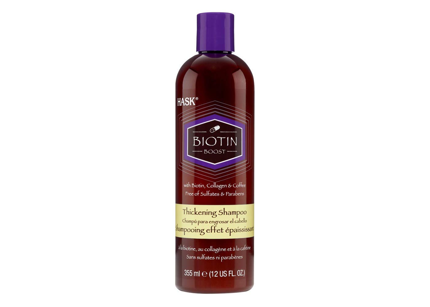 HASK bottle front packaging showing product label and volumizing benefit