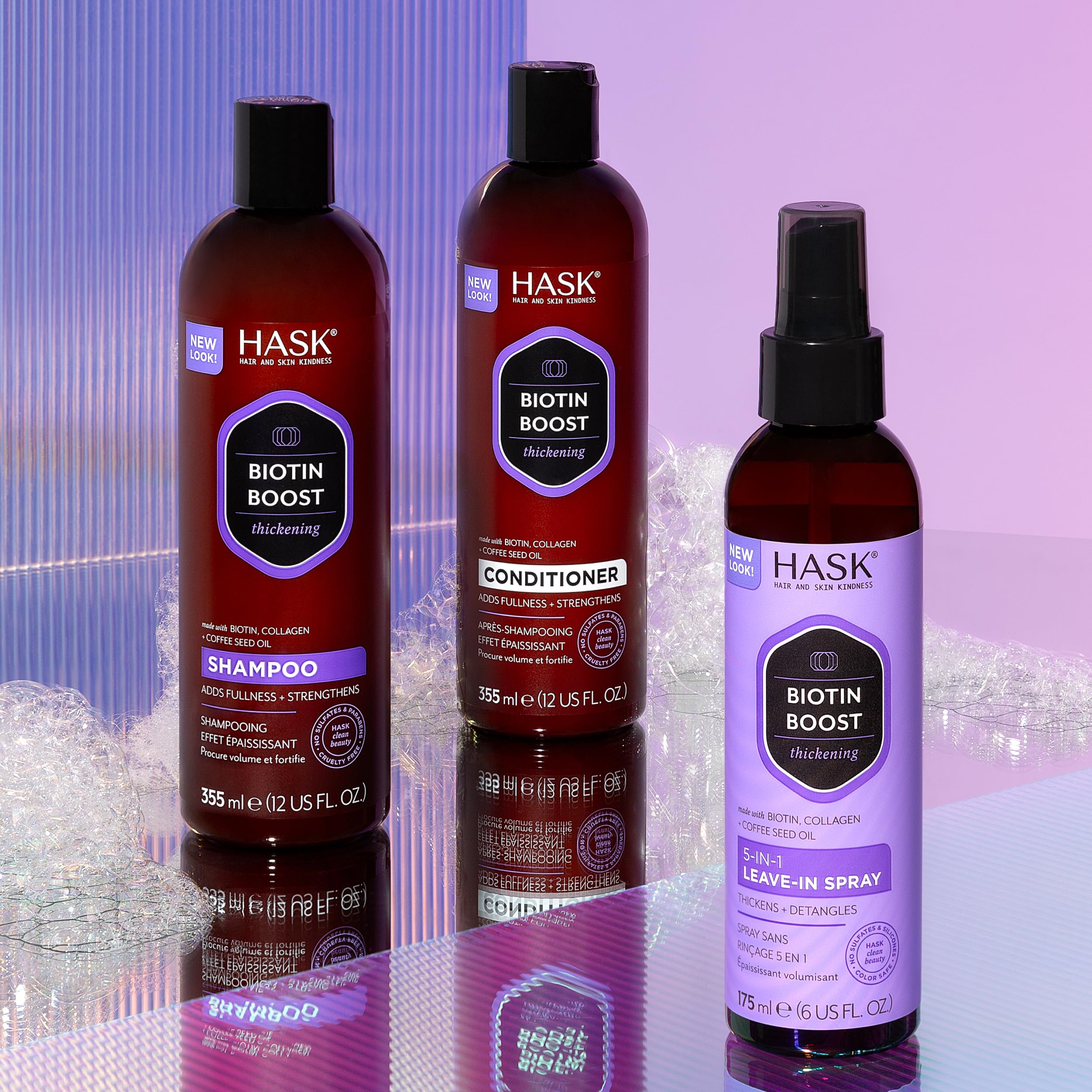 HASK in-shower use with shampoo applied showing easy application