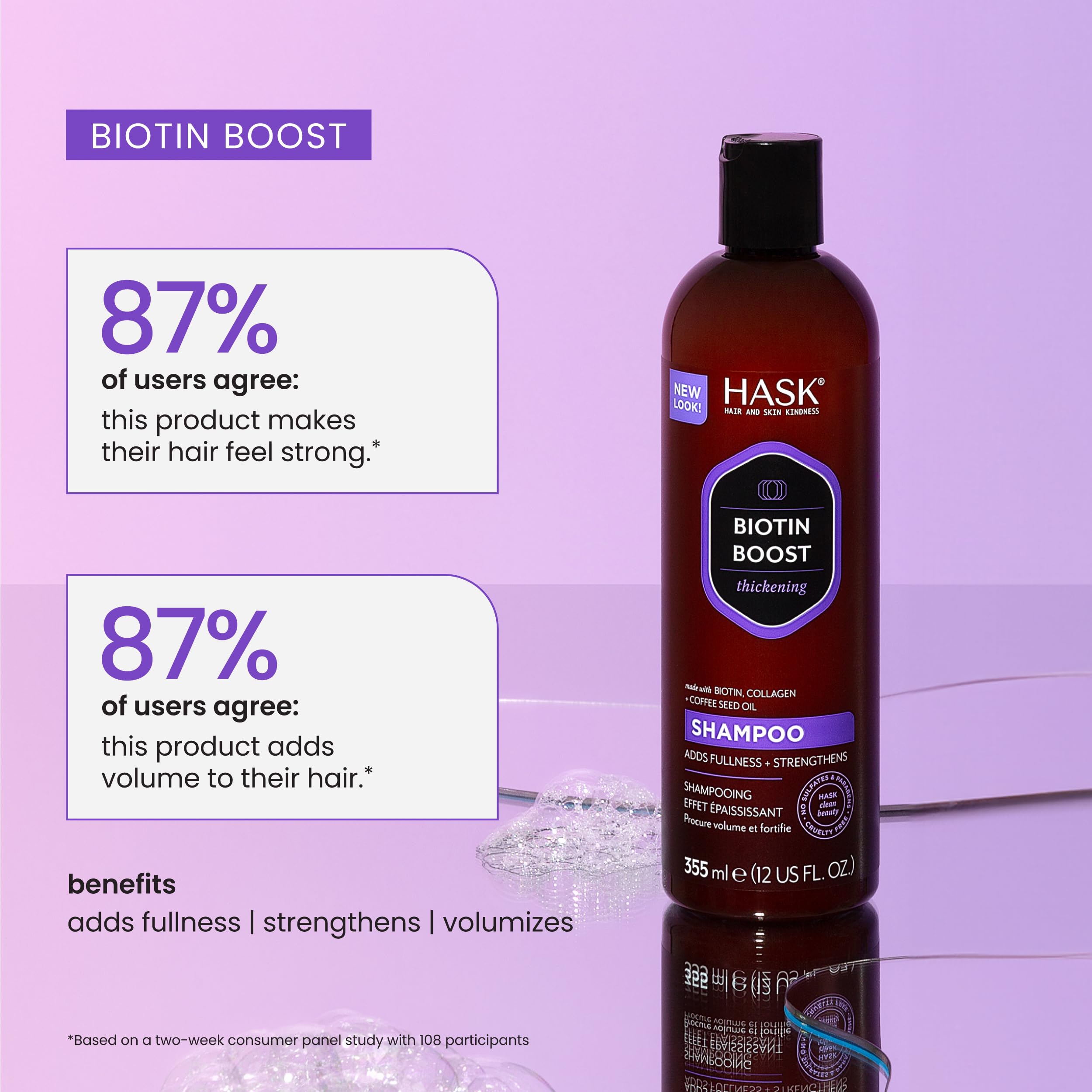 HASK label close-up showing ingredient highlights and benefits