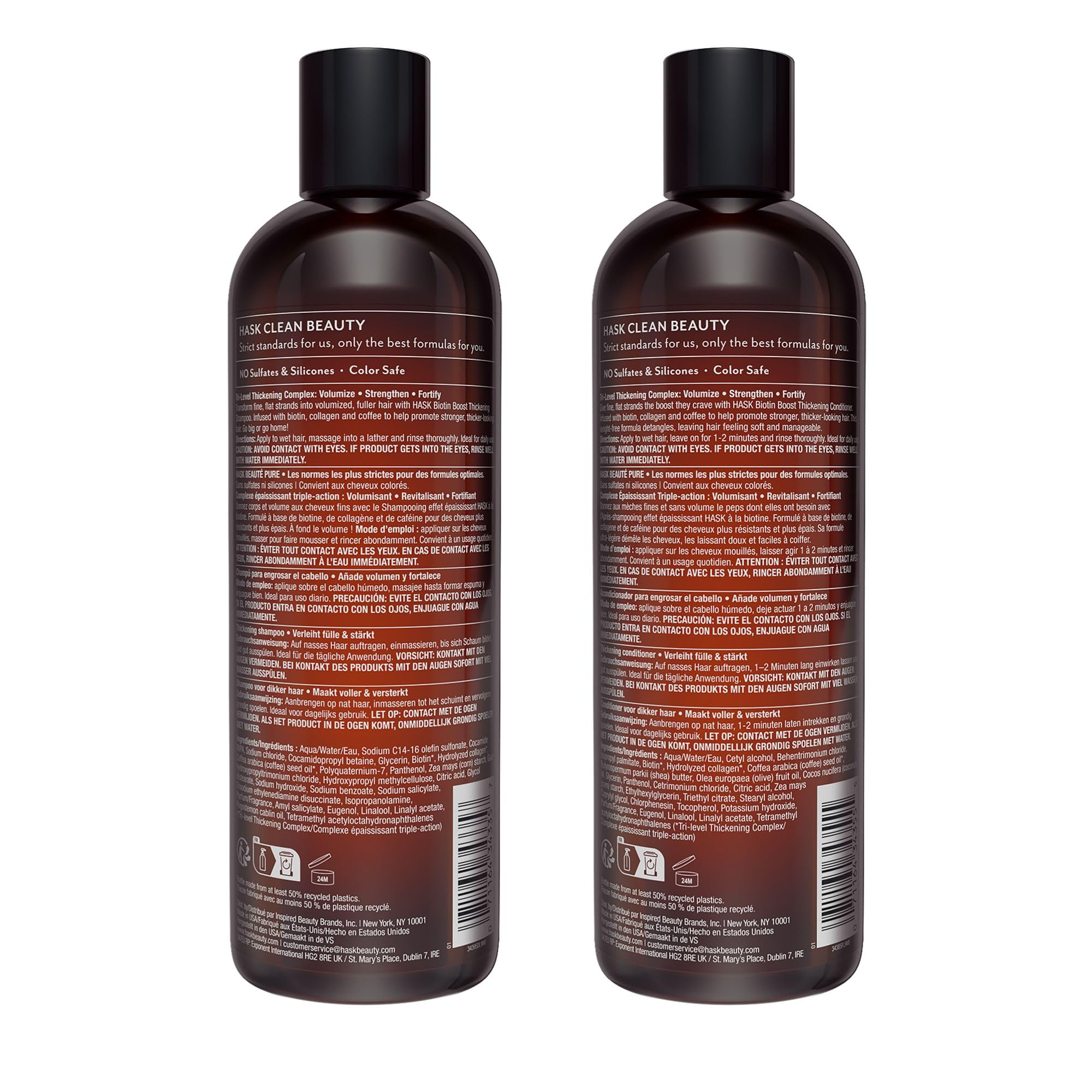 HASK styled hair after use showing visible volume and body