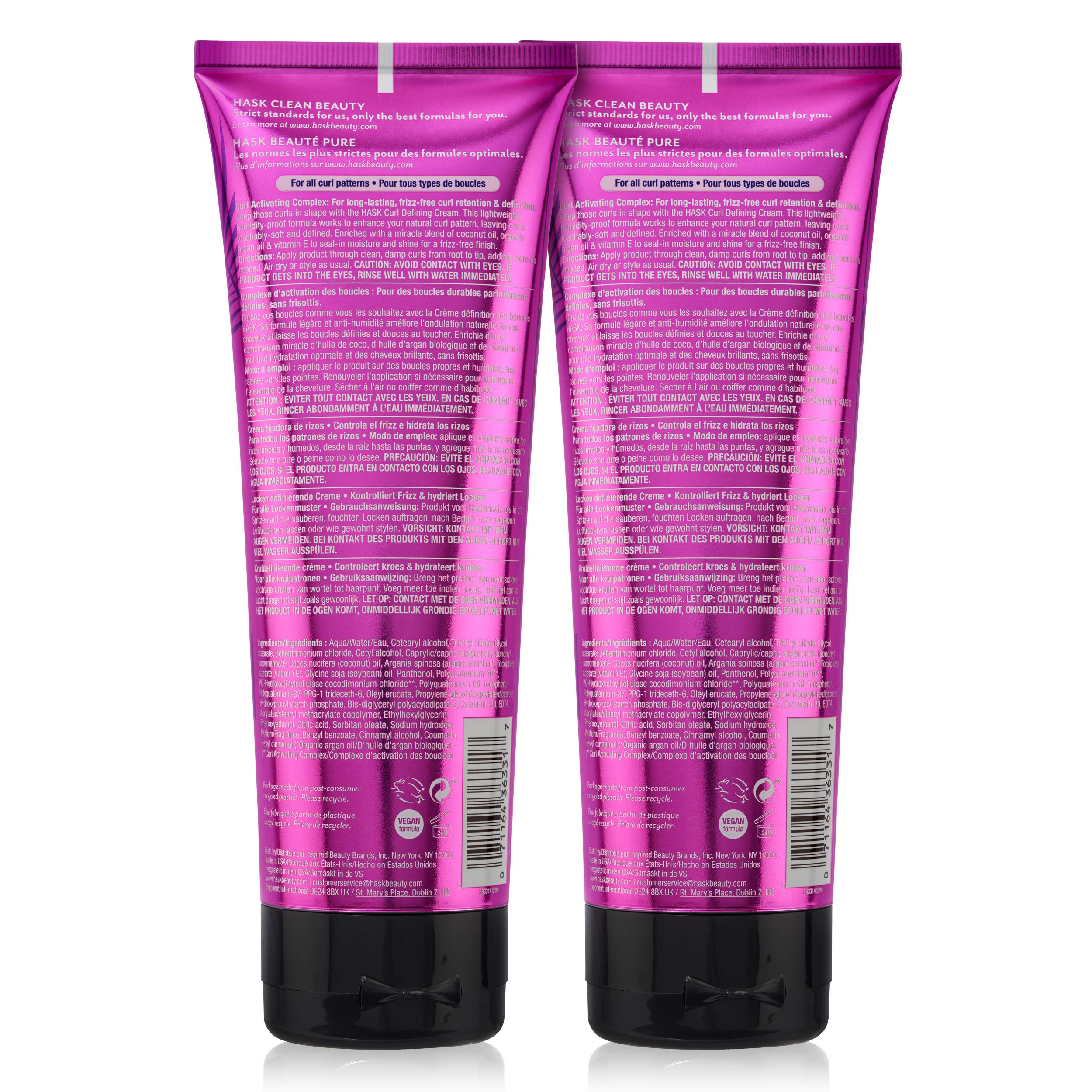 HASK applying cream to wet curls, helps define and reduce frizz