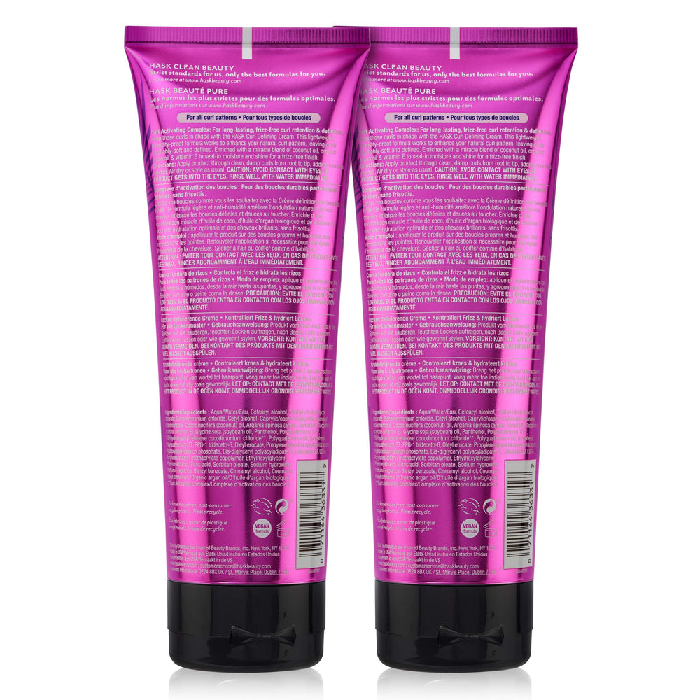 HASK applying cream to wet curls, helps define and reduce frizz