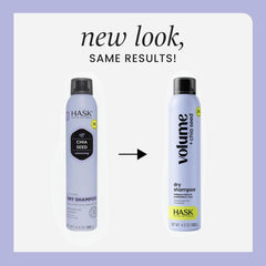 HASK dry shampoo side view highlighting can design and label