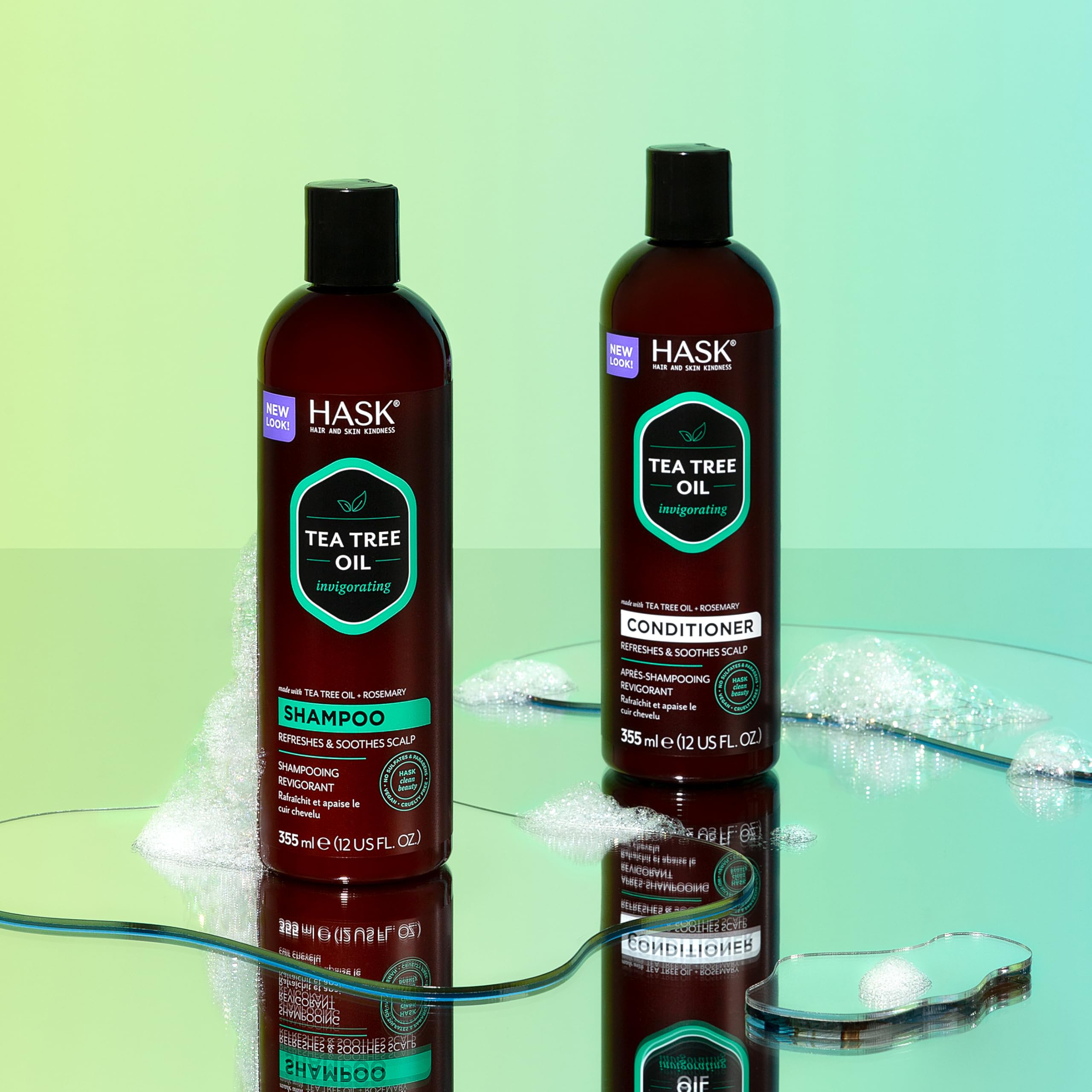 HASK set in bathroom lifestyle scene showing refreshing ritual benefit